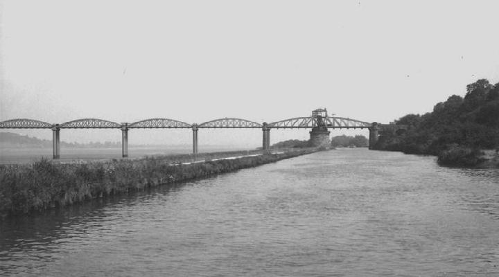 Canal at Sharpness with Severn Railway Bridge