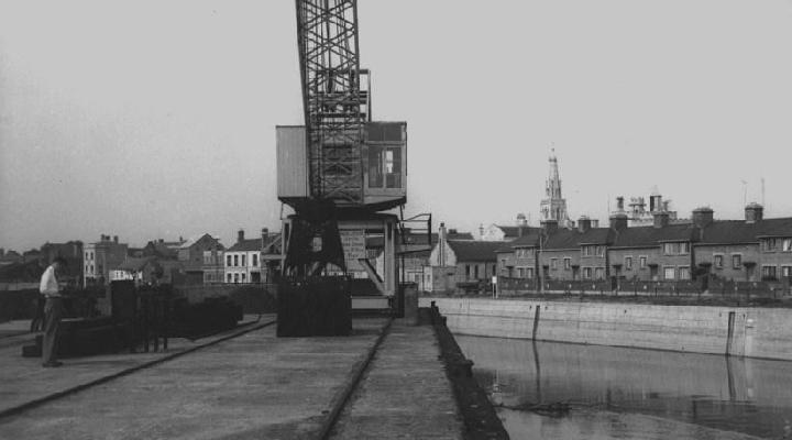 Electricity  generating station's quay by River Severn