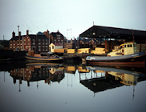 Speedwell and another tug. Note the houses which are no longer there, May 1968